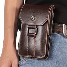 1pc Men's Simple Fashion Waist Bag, Leather Belt Hanging Fanny Pack, Pouch For Mobile Phone, Ideal For Walking, Cycling, And Gym Workouts - Multicolor - View 9