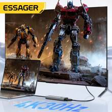 ESSAGER 7 In 1 Type C Hub 100W 4K HDM Screen Mirror Card Reader USB 3.0 Compatible With Ios Adapter