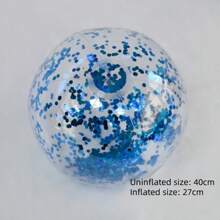 Pelotas inflables, lentejuelas transparentes de PVC, pelotas inflables de rayas de colores, adecuadas para playas, jardines y fiestas acuáticas, pelotas inflables portátiles, pelotas de juguete para agua, accesorios para fotografías