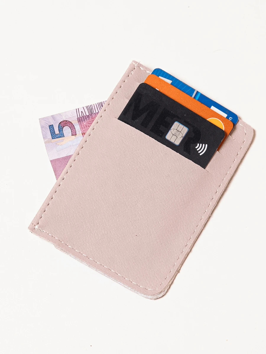 Porta Cartão Carteira Slim Fininho Masculino e Feminino Compacto Prático - Rosa Bebê - Visão 1
