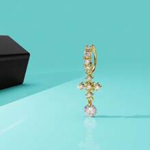 1pc Adjustable Nose Piercing Crstal Cross & Butterfly Nose Ring