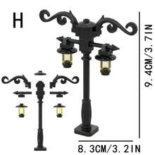 Street Lamp Brick Accessories, Street Lamp Building Block Series, Creative Building Kit, Black Lamp Post Street Lamp Bat Lamp For Halloween And Christmas Street View Decoration - Street Lights - View 7