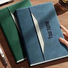 Personalized A5 Faux Leather Notebook With Engraved Name - Custom Time Management Diary, Ideal Gift For Friends And Colleagues, Graduation, Record Book,School Supplies,Back To School