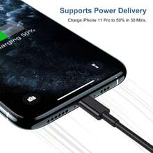 Adaptador de cargador de coche de 6 puertos 90W con carga rápida, cable de carga de 3.3FT/100CM, cable de datos USB-C a Type-C/Apple IOS compatible con iPhone, set de adaptador de carga de coche