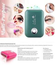 1pc USB Rechargeable Portable Mini Eyelash Fan, Bladeless Handheld Eyelash Dryer, Mini Handheld Fan Air Conditioner, Suitable For Eyelash Extension/Nail Art, Quick Dry Gel/Adhesive Nail & Eyelash Extension Kit, Indoor/Outdoor Travel/Home/Office
