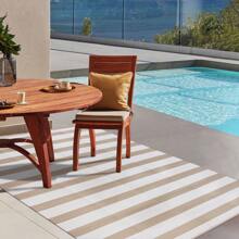 Outdoor Waterproof Patio Rug 5X8 6x9 8X10 9X12 Plastic Straw Reversible Lightweight Outside Beige Stripe Large Carpet Outdoor For Camping RV Porch Deck Balcony Beach - Classic Stripes (Apricot Beige) - View 5