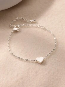 1 szt. Eleganckie bransoletki z kokardą wstążkową dla kobiet, urocze, ze stali nierdzewnej, w kolorze złotym, romantyczna biżuteria dla par - Serce - Zobacz 11