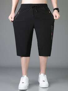 Short de sport 3/4 pour hommes absorbant l'humidité et séchage rapide, pantalon de sport respirant pour la course en plein air, le cyclisme et le port casual