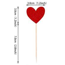 10pcs/20pcs Multicolored And Red Heart Cupcake Top, Sparkling With Love, Valentine's Day Cupcake, Valentine's Day Theme, Wedding Engagement, Bride Shower, Birthday Party, Cake Decoration Supplies