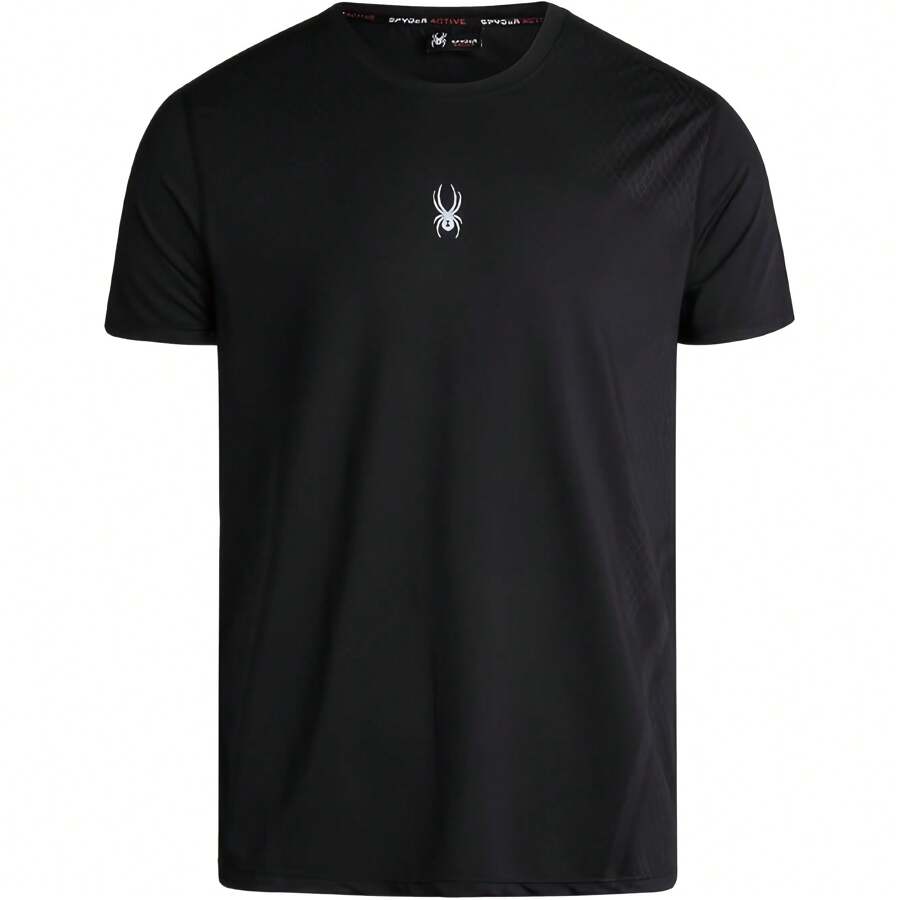 Spyder Men's Athletic T-Shirt - Short Sleeve Crew Neck Performance Workout Shirt For Men With Heatzone Placement Print (S-XL)