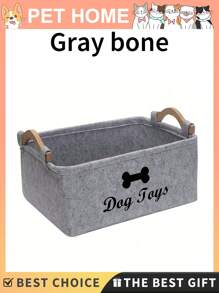 1pc Pet Toy Storage Box, Toy And Sundry Storage Basket, Storage Is Neat And Not Messy.Felt Pet Toy Storage Basket, Pet Supplies Felt Storage Bin, Keep Your Home Neat & Tidy. Pet Supplies Felt Storage Bin, Keep Your Home Neat & Tidy.Storage Basket For Indoor Pet Snack Toy And Dirty Clothing Organization Succinct