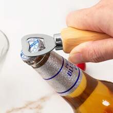 Customized Engraved Wooden Handle Beer Bottle Opener, Practical Multi-Function Keychain Bottle Opener With Personalized Text Logo Phone Number Company Name, Stainless Steel And Solid Wood Beer Bottle Openers For Oktoberfest, Events, Advertisements And Gifts