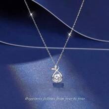 1 件不锈钢独特钻石鱼尾项链，简约设计，适合日常佩戴 - 銀色 - 查看 12