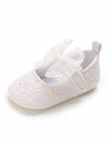 Newborn Infant Girls Solid Color Floral Princess Casual Flat Shoes