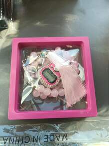 1套33珠吊盒计数器组合外贸礼品套装，十字仿珍珠珠，带多功能电子计数器和时间计数器 - 彩色 - 查看 12