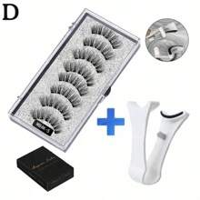 3D Natural Magnetic Eyelashes, With 5 Magnetic Eyelashes, Shipping Box, Handmade Eyelashes, Fake Gift, Reusable Holder, Drop Magne T6N2