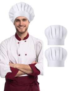 Chef Hat, Adult Premium Adjustable Elastic Baker Kitchen Cooking Chef Cap