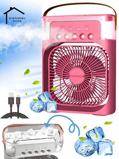 Ventilador Con Humificador Recargable, 5 Difusores, Ventilador 3 en 1, Humificador y Difusor, Ventilador de Verano Portatil, Aire Acondicionado Para el Hogar, Ventilador Para la Habitacion, Sala de Estar, Oficina FS-1121