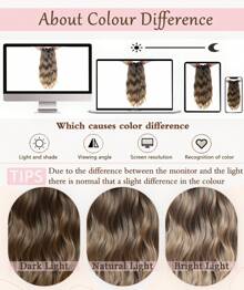 20" Wavy Hair Topper To Add Hair Volume 6.5"X6.5" Base Size Hair Toppers For Women Synthetic Hair Pieces For Women With Thinning Hair Wavy Clip In Hair Extensions - 漸層棕色 - 查看 7