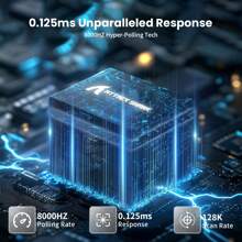 ATTACK SHARK X68 HE 8000Hz Rapid Trigger Keyboard, 0.01mm RT Accuracy Wired Gaming Keyboard With Magnetic Switch, Adjustable Actuation, Rapid Trigger, Snap Tap, RGB Lighting For PC - 彩色 - 查看 3