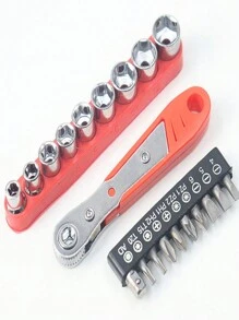 1 pièce Clé à cliquet mini 36 dents avec coffret à outils, clé à tête pivotante, outil de démontage de douille, réparation pour espaces étroits - Inclut un set d'outils multi-fonction en acier, sans assemblage requis, manuel, convient pour la réparation de meubles de maison, le jardinage, le démontage et la réparation de véhicules, les travaux extérieurs et un usage polyvalent