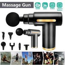 1pc Portable Deep Tissue Massage Gun With 6 Heads,USB Rechargeable, Deep Tissue Percussion Electric Muscle Massager - Black - View 1