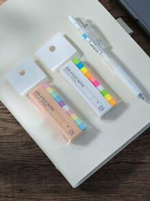 2-1 Set Of Small Strip Marking Index Stickers,Super Mini Sticky Notes Peelable Memo Pad Easy To Pick Up Marker Correction Function Soft Color Notepad Diary Planner Sticker