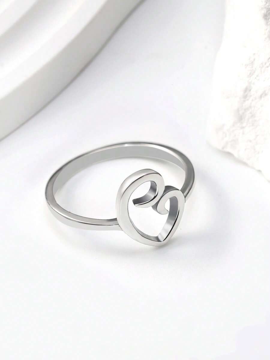 1pc Simple Unique 925 Sterling Silver Delicate Mother's Love JA Ring Women Fine Jewelry Gift - Delicate Mother's Love - View 1