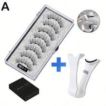 3D Natural Magnetic Eyelashes, With 5 Magnetic Eyelashes, Shipping Box, Handmade Eyelashes, Fake Gift, Reusable Holder, Drop Magne T6N2