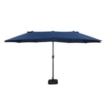 Sombrilla de mercado de acero de 9 x 15 pies para patio - Azul - Ver 5