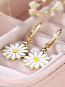 1 Pair Delicate Yellow Daisy Flower Earrings, Perfect Gift For Engagement/Wedding, Sisters/Mother's Day - Daisy - View 2