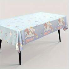 Sanrio Mantel desechable festivo de Sanrio Kuromi y amigos - plástico, diseño de dibujos animados lindos con globos, flores y corazones | Perfecto para cumpleaños, bodas y picnics, globos de cumpleaños