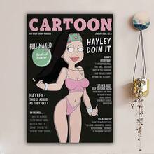 Cartoon Magazine Cover Art, Vibrant Cartoon Character Poster, Humorous Poster | Classic Design, 1 PC Keyword Wooden Framed Canvas Painting - Thickness 2. 25cm/0. 9inch, Home Gift Decoration Room Decoration Aesthetic Wall Decoration Art Perfect Gift Autumn And Winter Wall Decoration Living Room Decoration Bedroom Decoration Kitchen Decoration Entry Decoration Bathroom Decoration Direct Wall Painting High Quality Wall Painting Poster - Black and White - View 1