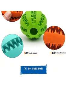 1pc Dog Toy Ball, Interactive Rubber Ball Chew Toy, Suitable For Small Dogs Teeth Cleaning, Pet Feeder Silicone Ball Toy, Suitable As Gift For Halloween, Christmas, Valentine's Day And Other Holidays - Multicolor - View 5
