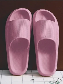 Women's Comfortable Thick Bottom Slippers, EVA Material Platform Soft Anti-Slip Indoor Slippers - Purple - View 5