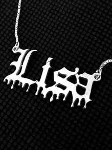 Customized Punk Fashion Stainless Steel Name Necklace Personalized Letter Gold Color Choker Necklace Pendant Nameplate Gifts