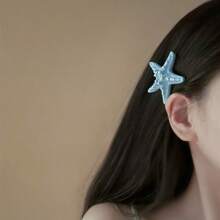 Bộ 2 kẹp tóc hình sao biển bằng nhựa dành cho nữ, phụ kiện tóc cho kỳ nghỉ biển nhiệt đới, bộ kẹp tóc màu tím pastel và xanh kẹo kiểu Boho, kẹp tóc mái cho kỳ nghỉ hè của các cô gái, phong cách dễ thương, phụ kiện đội đầu. - Nhiều màu - Xem 3