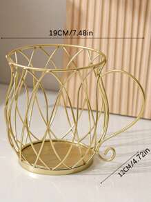 1 Nordic Style Light Luxury Snack Candy Storage Rack, Coffee Shop Dining Table Display Decoration Rack, Home Coffee Storage Rack, Metal Storage Basket, Office Dormitory Large Capacity Storage Basket, Open Decoration Piece