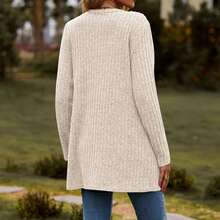 Womens Open Front Cardigans Button Down Casual Ribbed Lightweight Knit Outerwear - Apricot - View 5
