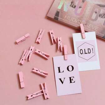 15/30 件装婴儿衣服夹（粉色）（多色）（自然色） - 礼物创意，适用于照片、卡片和婴儿装饰