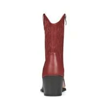 Women's Western Cowboy Boots Pointed-Toe Cowgirl Boots With A Chunky Heel, Featuring A Convenient Zipper And Pull-On Design. Stitched Detailing Adds A Classic Western Touch. Perfect Ankle Boots For Ladies. - Đỏ - Xem 4