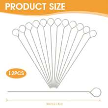 12PCS BBQ Barbeque Skewers Needle 20cm Utensil Fork Iron Outdoor Camping