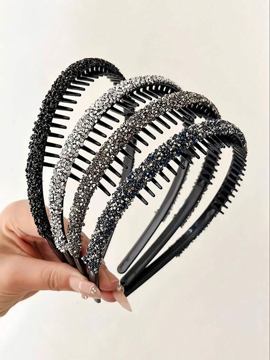 2pcs Elegant Vintage Multifunctional Shiny Rhinestone Headband-Princess Style, Casual Hair Accessories For Ladies And Girls-Suitable For Party, Wedding And Daily Wear-Perfect Gift For Her