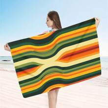 1 pieza Toalla de playa extra grande, extra grande, súper absorbente, manta de playa de fibra suave, artículo esencial de verano, a prueba de viento, a prueba de sol, playa, fiesta, viaje seco, camping, accesorio de playa, regalo de vacaciones