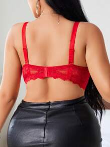 1 pieza Sujetador sin aros, ajustable, sin costuras, transpirable y cómodo de encaje sexy, talla grande, para realzar la tensión del pecho