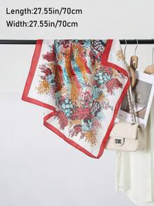 70cm 方形仿丝围巾，女式印花围巾，披肩，发饰，防晒沙滩巾，适合春夏海滩配饰