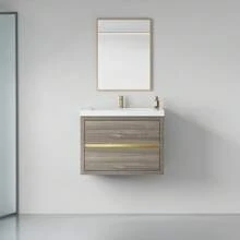 30" Wall-Mounted Bathroom Vanity With Sink, Floating Bathroom Storage Cabinet With Stone Resin Countertop And Soft Close Drawers, Ash Grey 24V15-30AG, Sachper-70 Home Bathroom Decor Summer Makeup Organizer Back To School