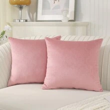 CYCMACO Sofa Cushion Covers 2 Piece Velvet Sofa Cushion Cover With Invisible Zipper Soft And Washable, Cushion Covers For Living Room And Bedroom Living Room Bed - 粉色 - 查看 2
