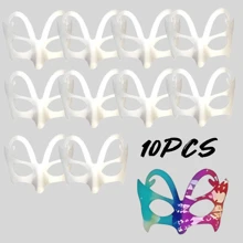 10 piezas Máscaras de gato DIY pintadas de blanco, máscaras en blanco de media cara para disfraz de animales, disfraces de Halloween, herramientas de maquillaje. [Uso versátil]: Las máscaras de gato son adecuadas para todas las personas y son un accesorio multifuncional para diversas ocasiones.