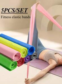 5 pièces/SET Bande élastique Bande de tension Bande de résistance de fitness Bande de yoga Bande élastique de fitness Fournitures de yoga Bande d'étirement pièce de tension